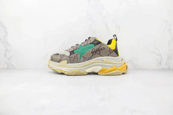 Gucci X Balenciaga The Hacker Project Triple S Beige Green Yellow - Imagem 2