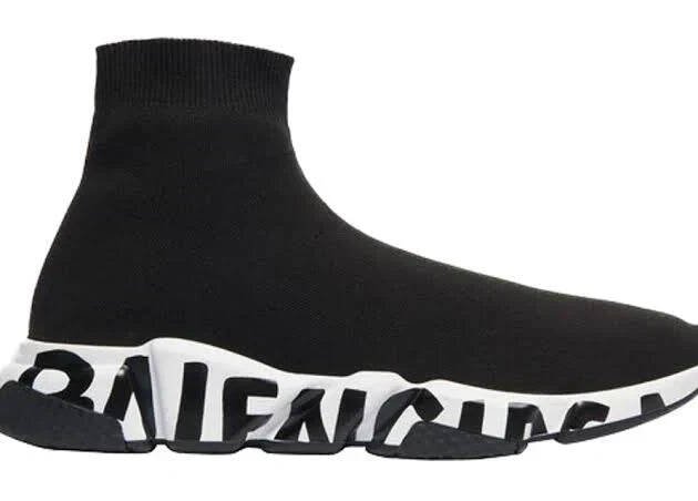 Balenciaga Speed Graffiti Trainer Black White